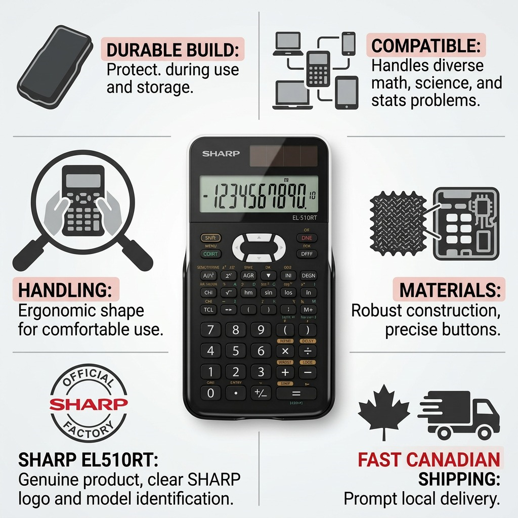 Sharp EL-510RT Scientific Calculator — 131 Functions & Hard Case