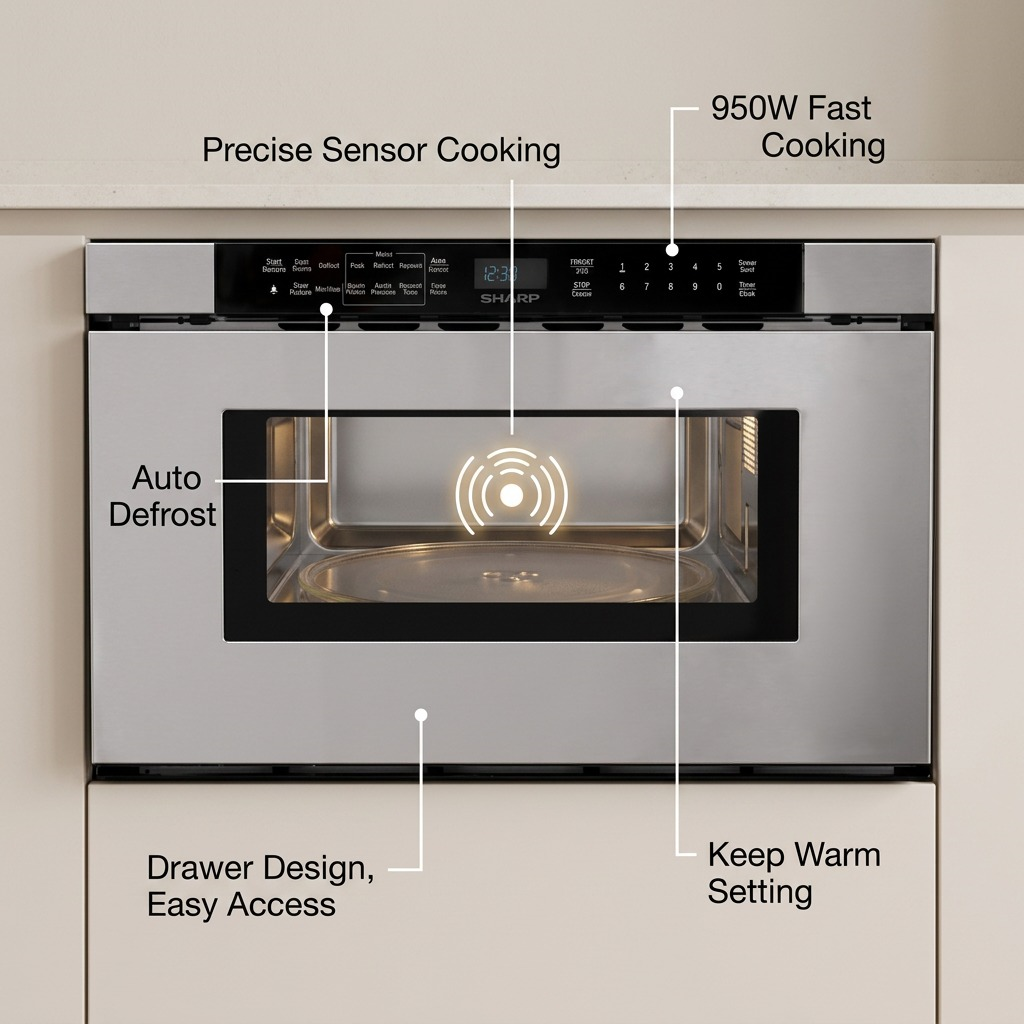 Sharp SKMD24U0ES Microwave Drawer Pedestal – 24"
