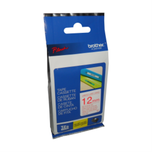 Brother Ruban laminé original TZe232 rouge sur blanc pour étiqueteuses P-touch, 12 mm de large x 8 m de long