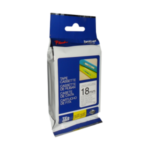 Ruban laminé noir sur blanc Brother TZe241 d'origine pour étiqueteuses P-touch, 18 mm de large x 8 m de long