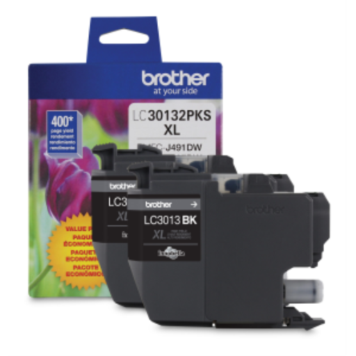 Pack de 2 cartouches d'encre noire haute capacité Brother LC30132PKS d'origine