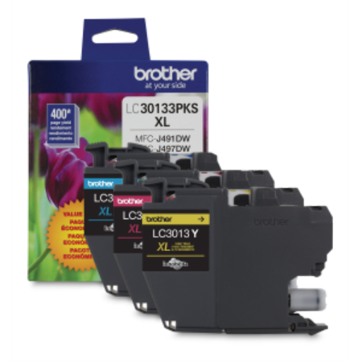 Cartouches d'encre couleur Brother LC30133PKS, très grand rendement