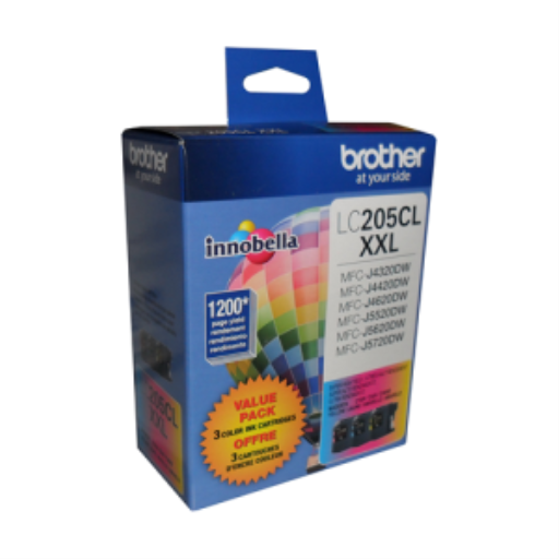 Brother LC2053PKS Pack de 3 cartouches d'encre couleur Innobella (1 chacune de Cyan, Magenta, Jaune), très grand rendement (Série XXL)