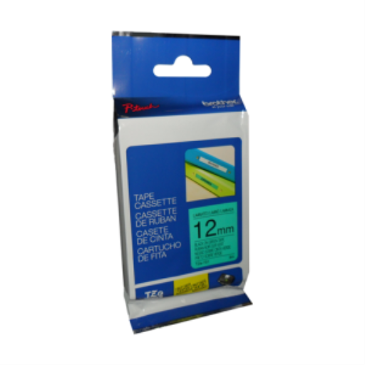 Brother Genuine TZe731 Black on Green Laminated Tape for P-touch Label Makers, 12 mm wide x 8 m long