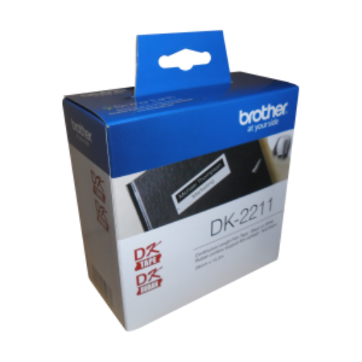 Brother DK-2211 Black/White Continuous Length Film Tape - 1.1" x 50' (29 mm x 15.2 m)