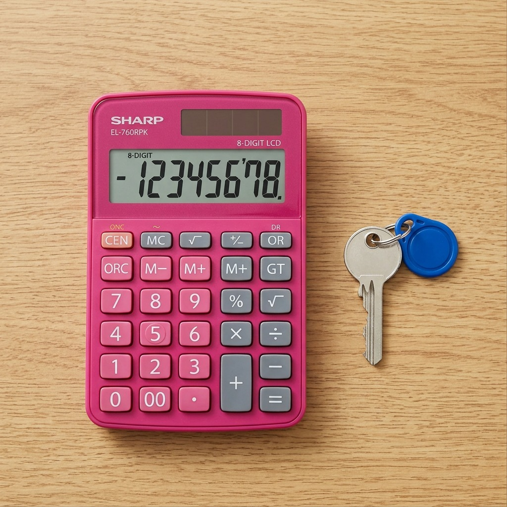 Sharp EL-760RPK Twin Power XL 8-Digit Display Desktop Calculator - Stylish Raspberry Pink Finish