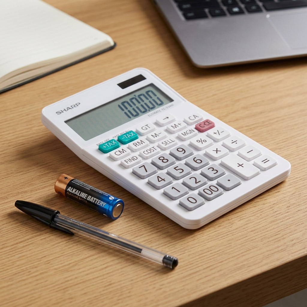 Sharp EL-334W Professional Desktop Calculator - 12-Digit XL Display with Cost - Sell - Margin
