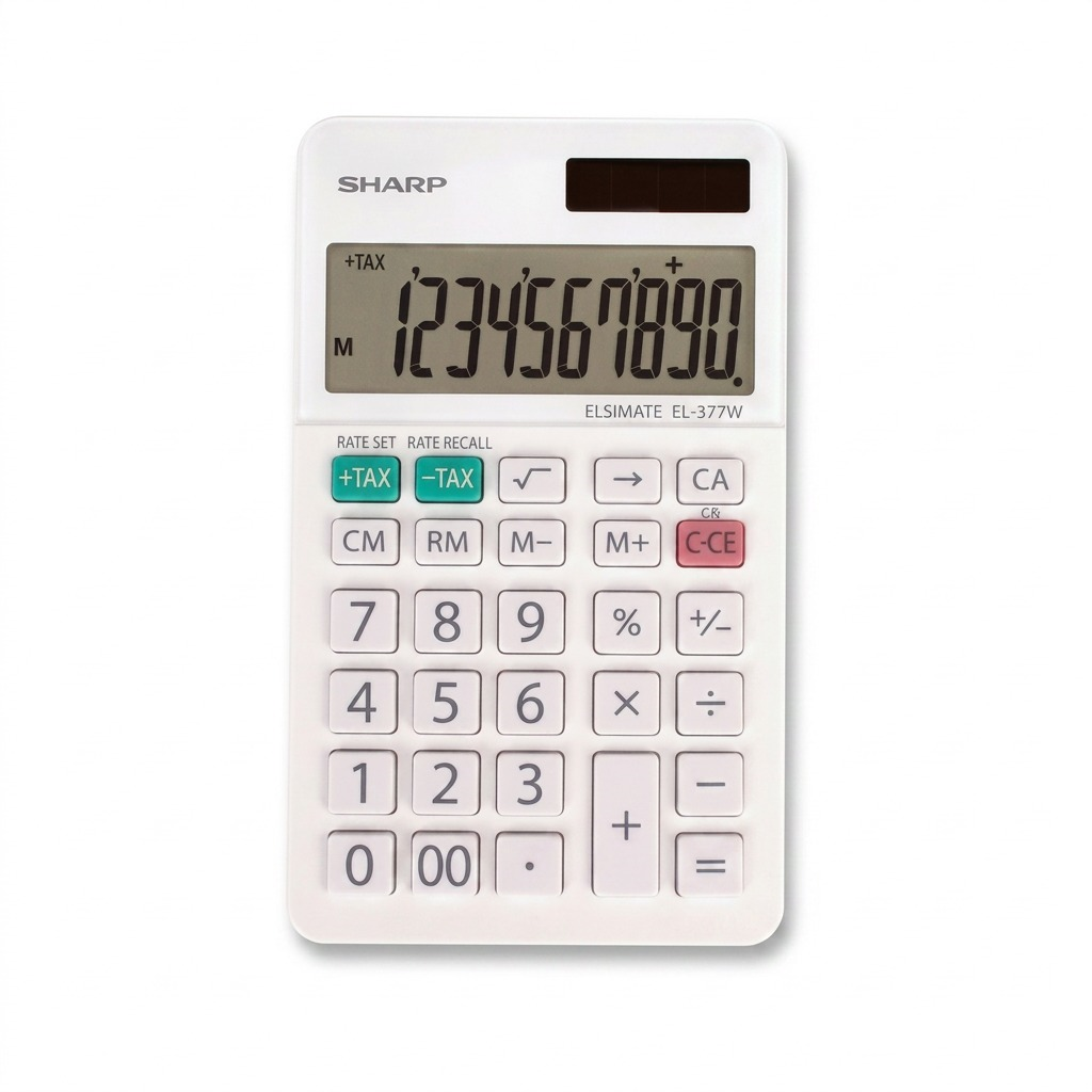 Sharp EL-377W Twin Power 10-Digit Desktop Calculator