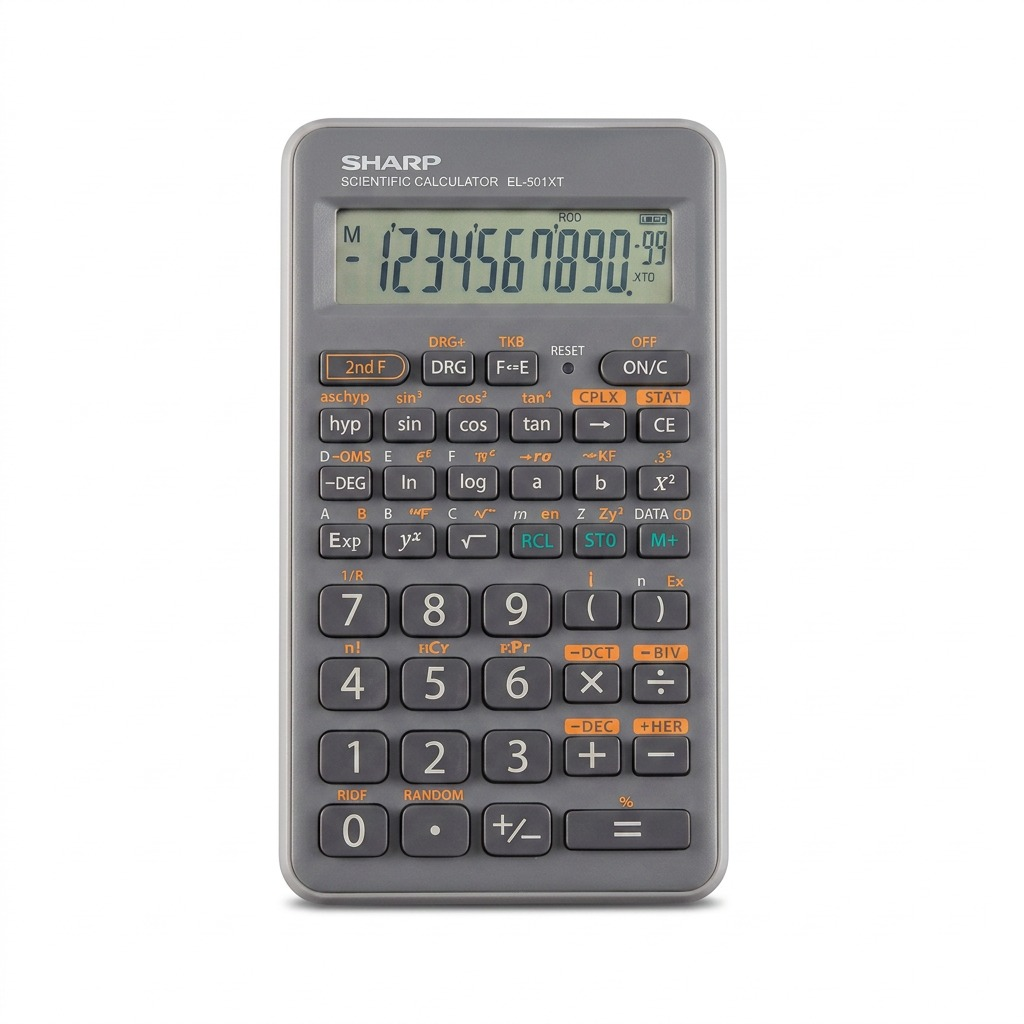 Sharp EL-501XTGY Scientific Calculator - 146 Functions, Hard Case, Gray Accent