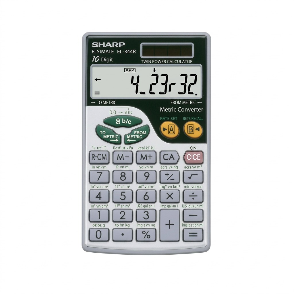 Sharp EL-344R Dual - Power Handheld Calculator - 44 Metric Conversion Functions