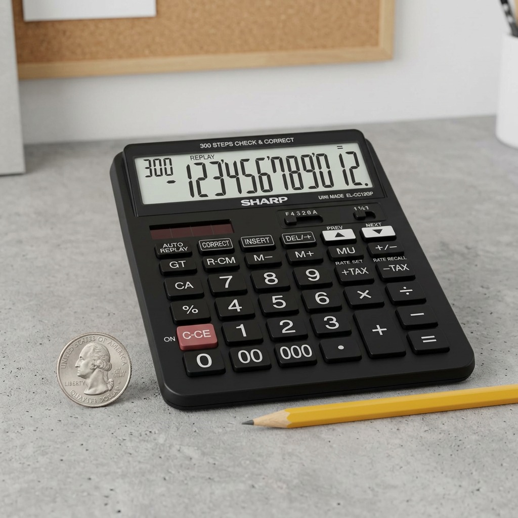 Sharp EL-CC12GP XL 12-Digit Check & Correct Desktop Calculator