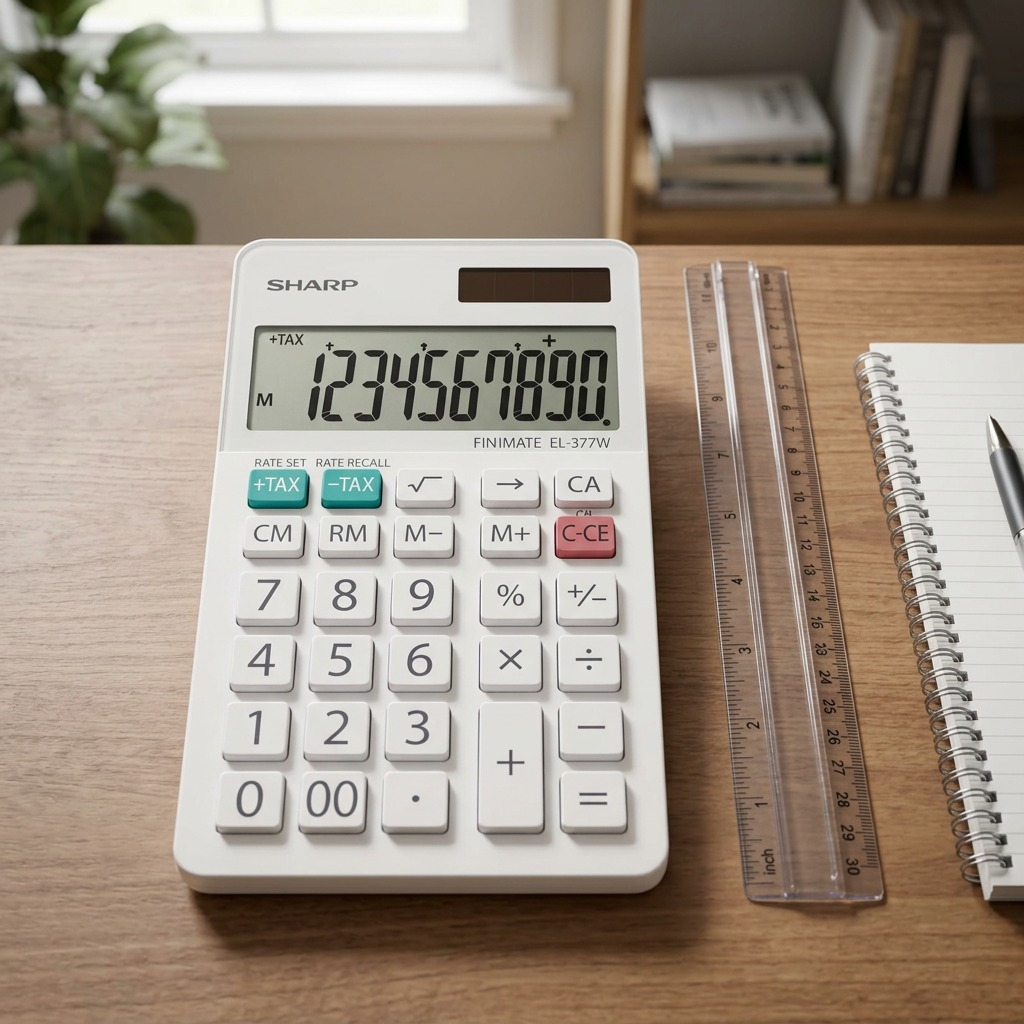 Sharp EL-377W Twin Power 10-Digit Desktop Calculator