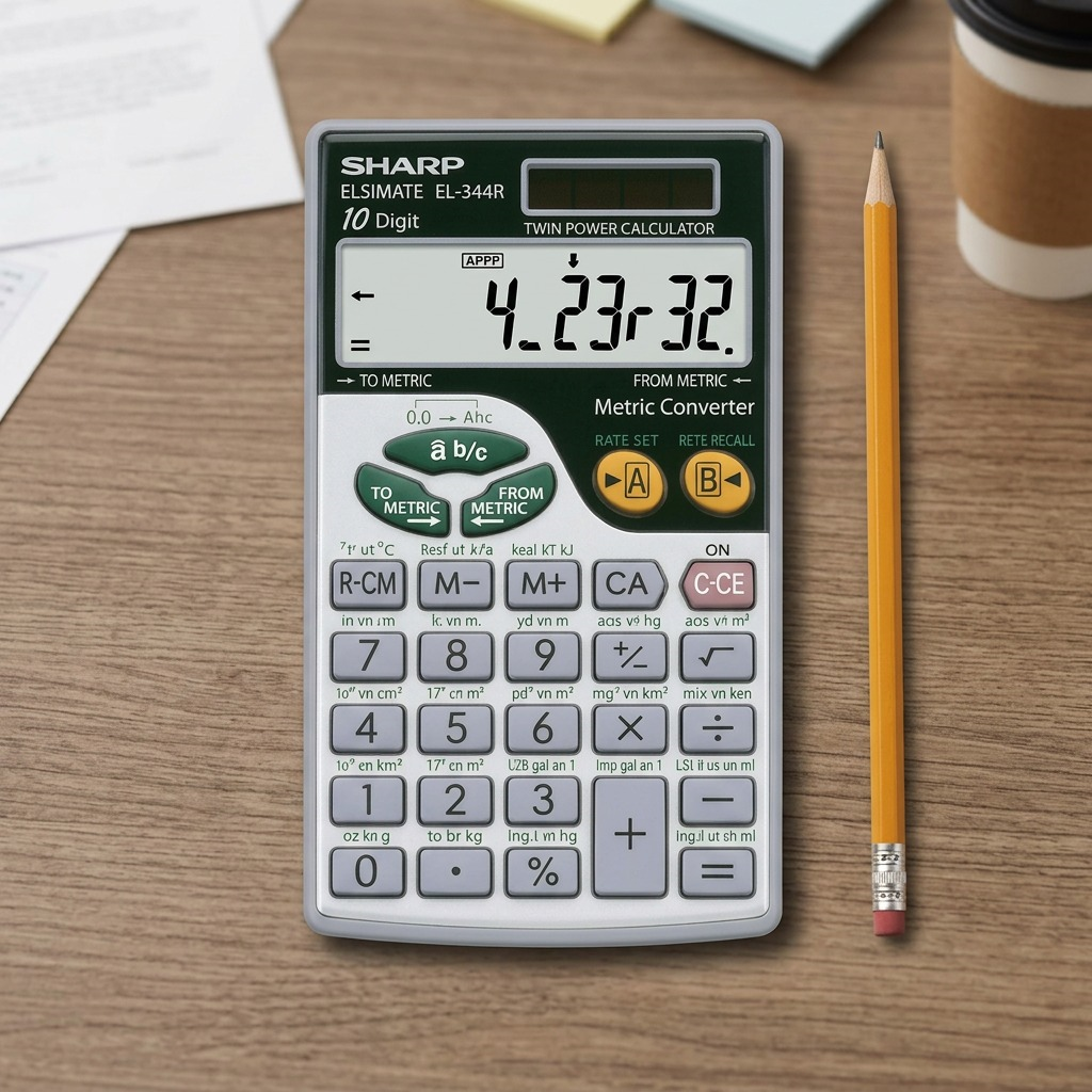 Sharp EL-344R Dual - Power Handheld Calculator - 44 Metric Conversion Functions