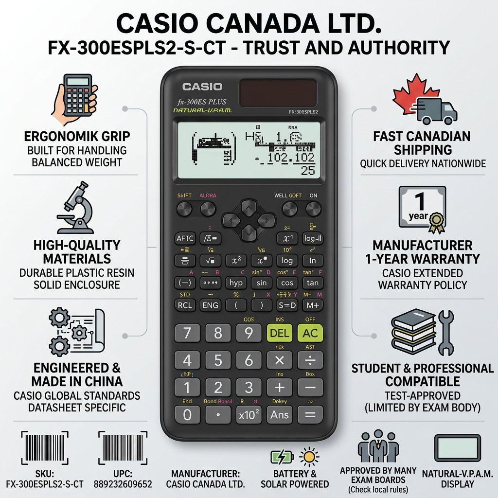 Casio FX-300ESPLS2 Black Scientific Calculator