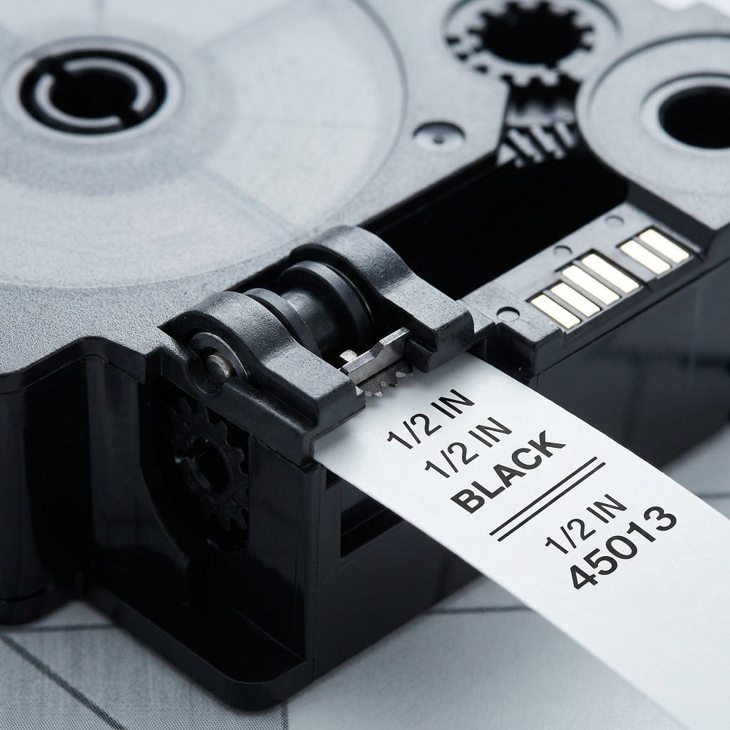 Dymo D1 Standard Labels - Black on White, 1/2" x 23'