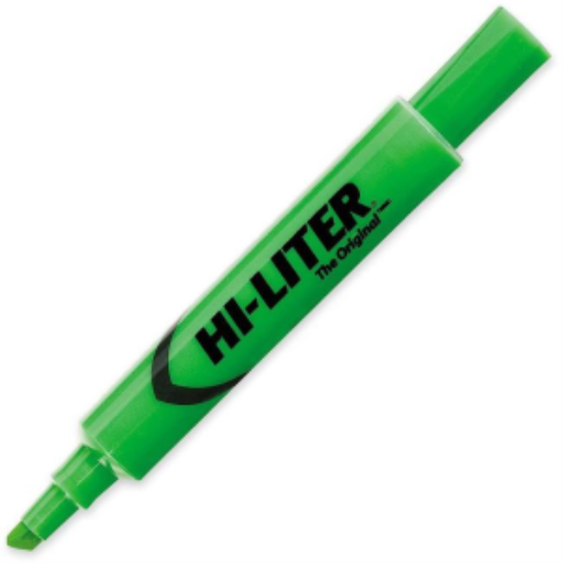 Avery Hi-Liter Desk Style Highlighters, 12/Box, Fluorescent Green, Individual