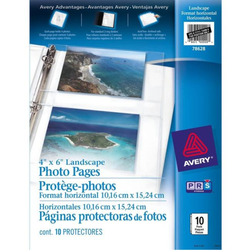 Avery 4" x 6" Horizontal Photo Pages, 10/Pack