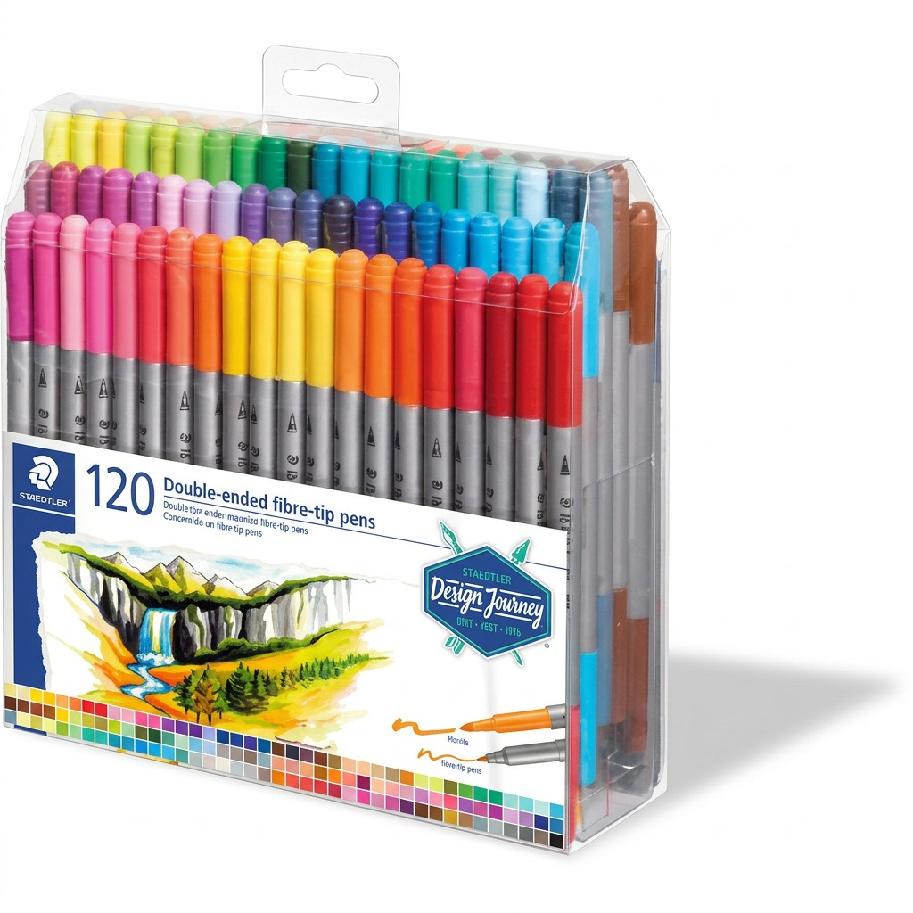 Staedtler Double-ended Fibre-tip Pens 120-Pack