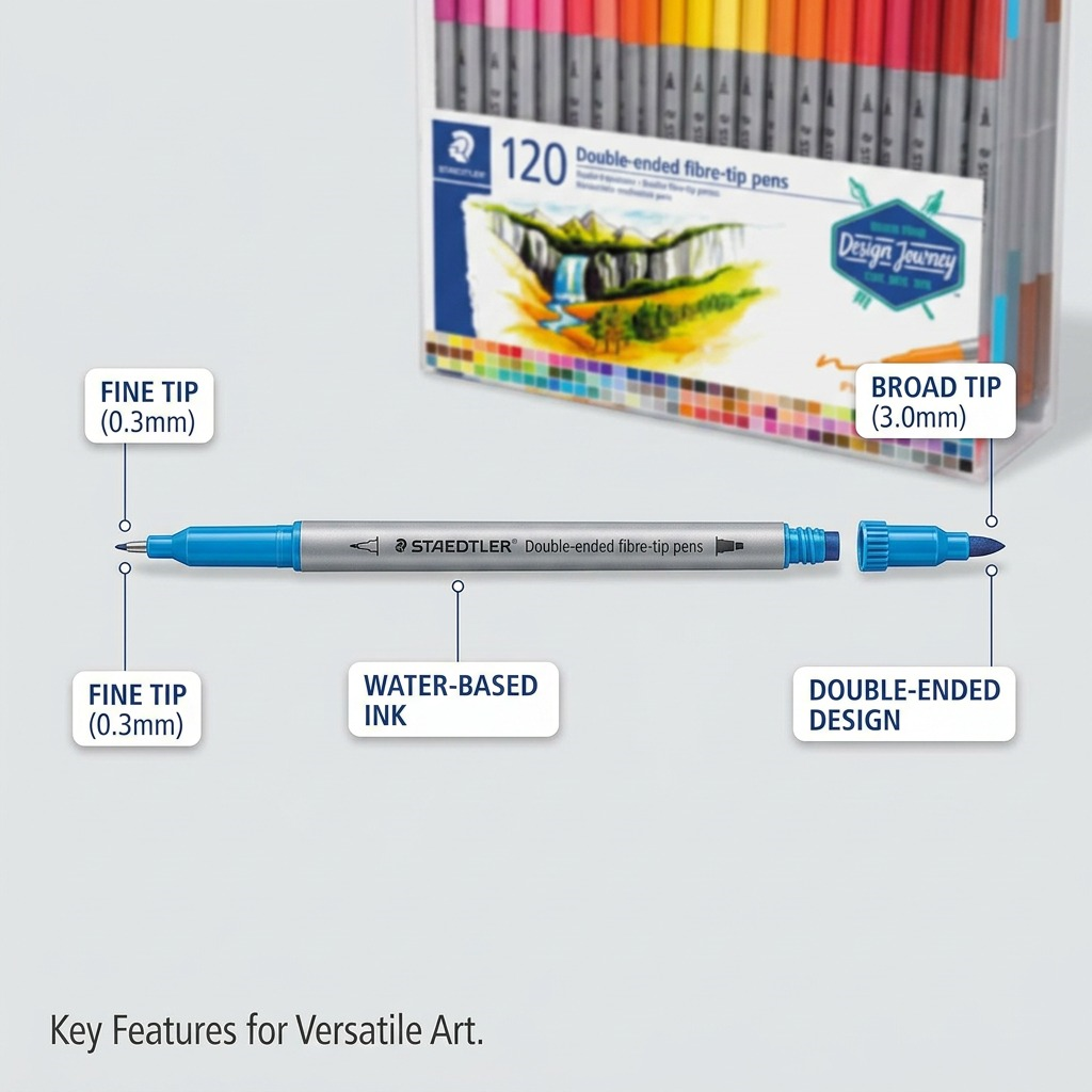 Staedtler Double-ended Fibre-tip Pens 120-Pack
