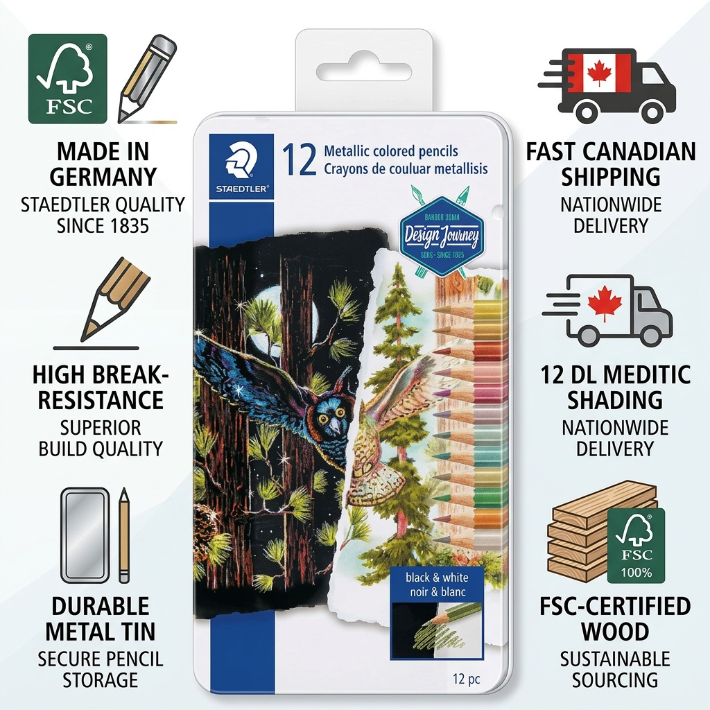 Staedtler Metallic Coloured Pencil Metal 12-Pack FSC 100%