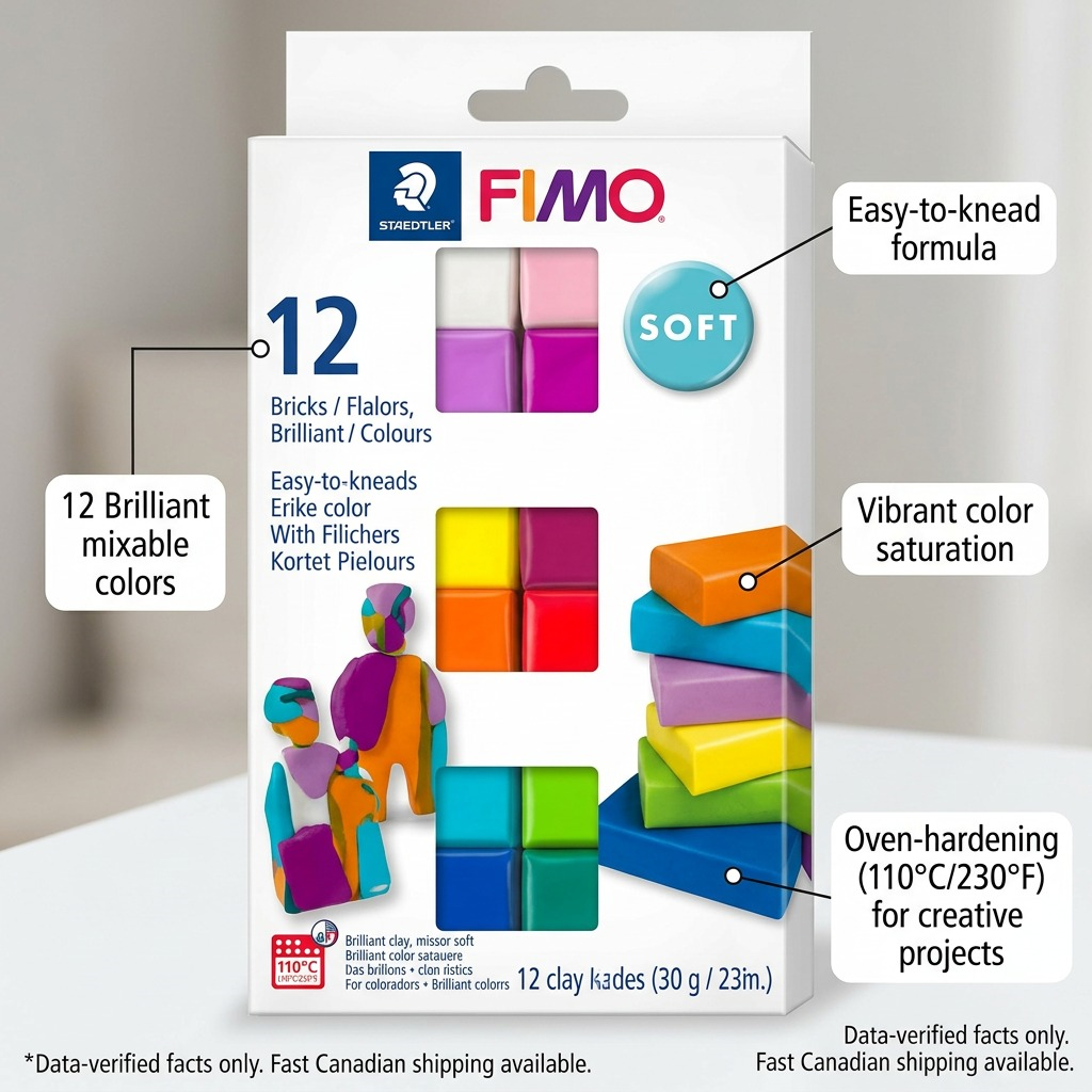Staedtler Set Modelling Clay Fimo Soft Brilliant Colours 12 Color Pack