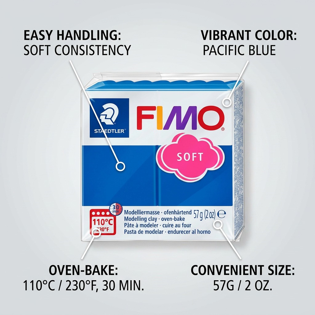 Staedtler Modelling Clay Fimo Soft Pacific Blue 57g (2 oz)