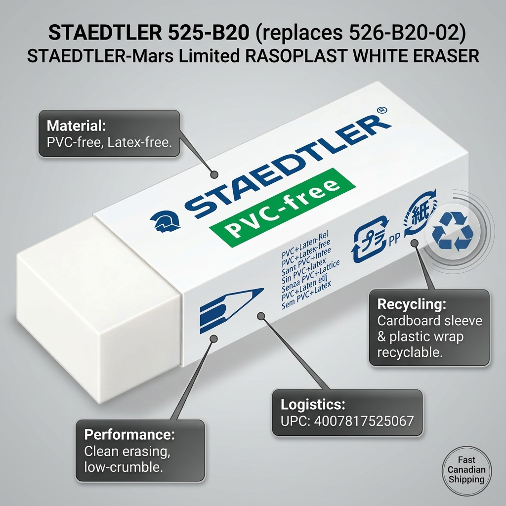 Staedtler (Replaces 526-B20-02) Rasoplast White Eraser