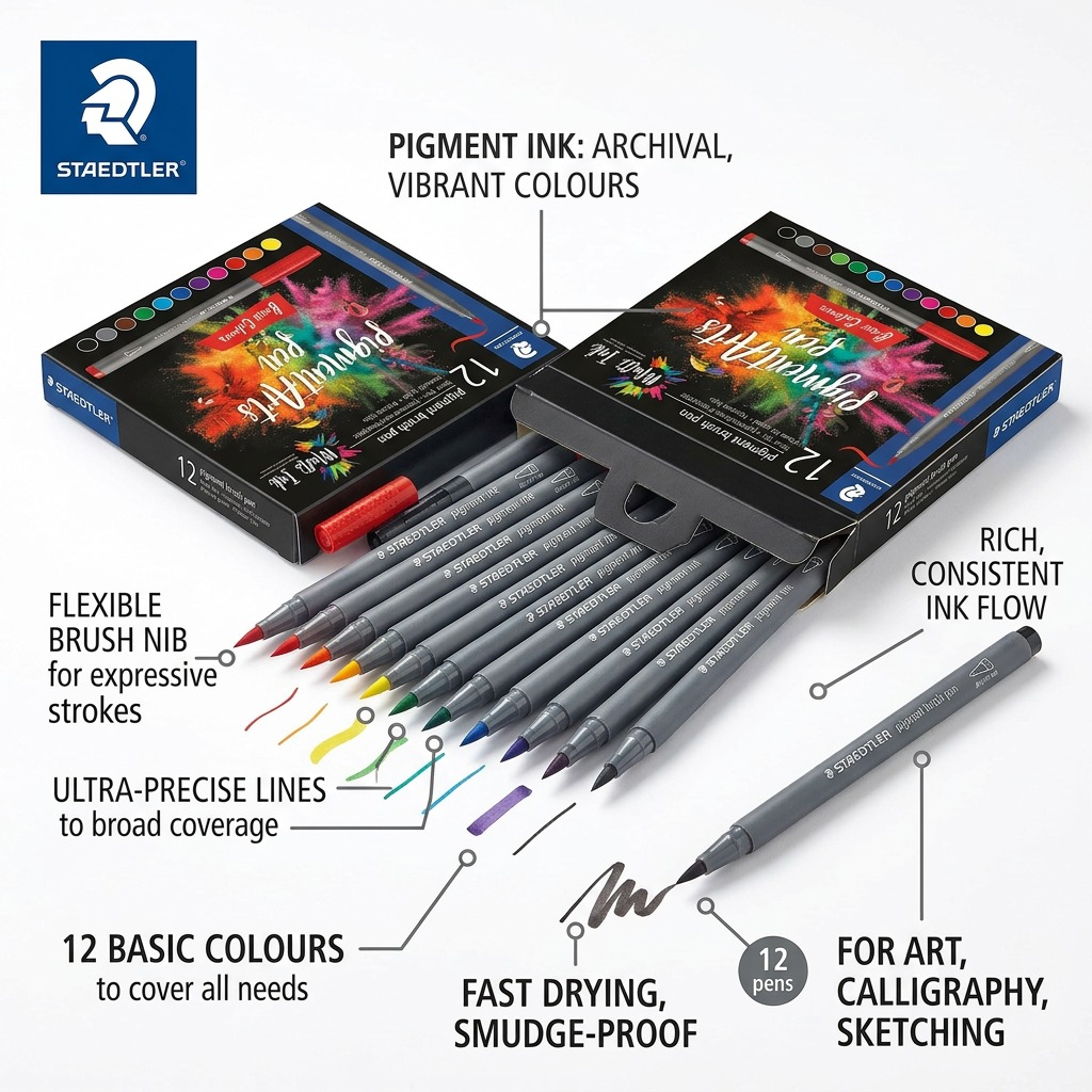 Staedtler Pigment Arts Brush Basic Colours