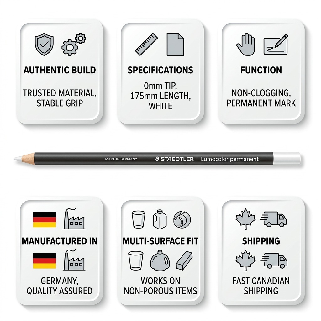 Staedtler Lumocolor Permanent Glasochrom Waterproof Dry Marker - White
