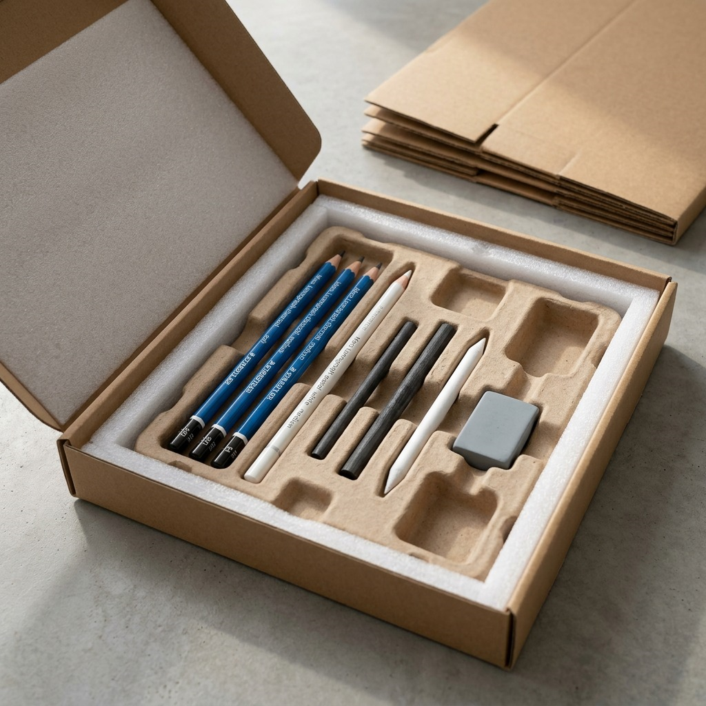 Staedtler Mars Lumograph Charcoal Drawing Set - 7-Piece Professional Sketching Kit with Pencils, Charcoal Sticks & Blending Stump