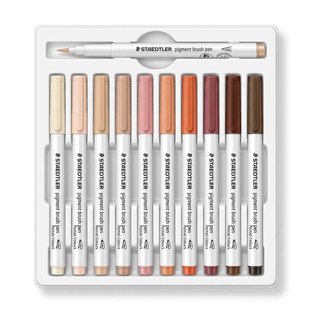 Staedtler Pigment Brush Pen Portraitcol 12-Pack