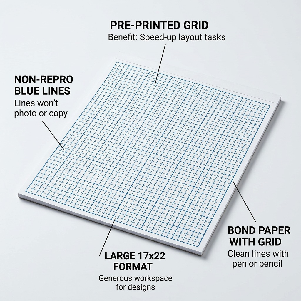 Staedtler Paper Bond 4x4 Grid 17x22 Pad 50