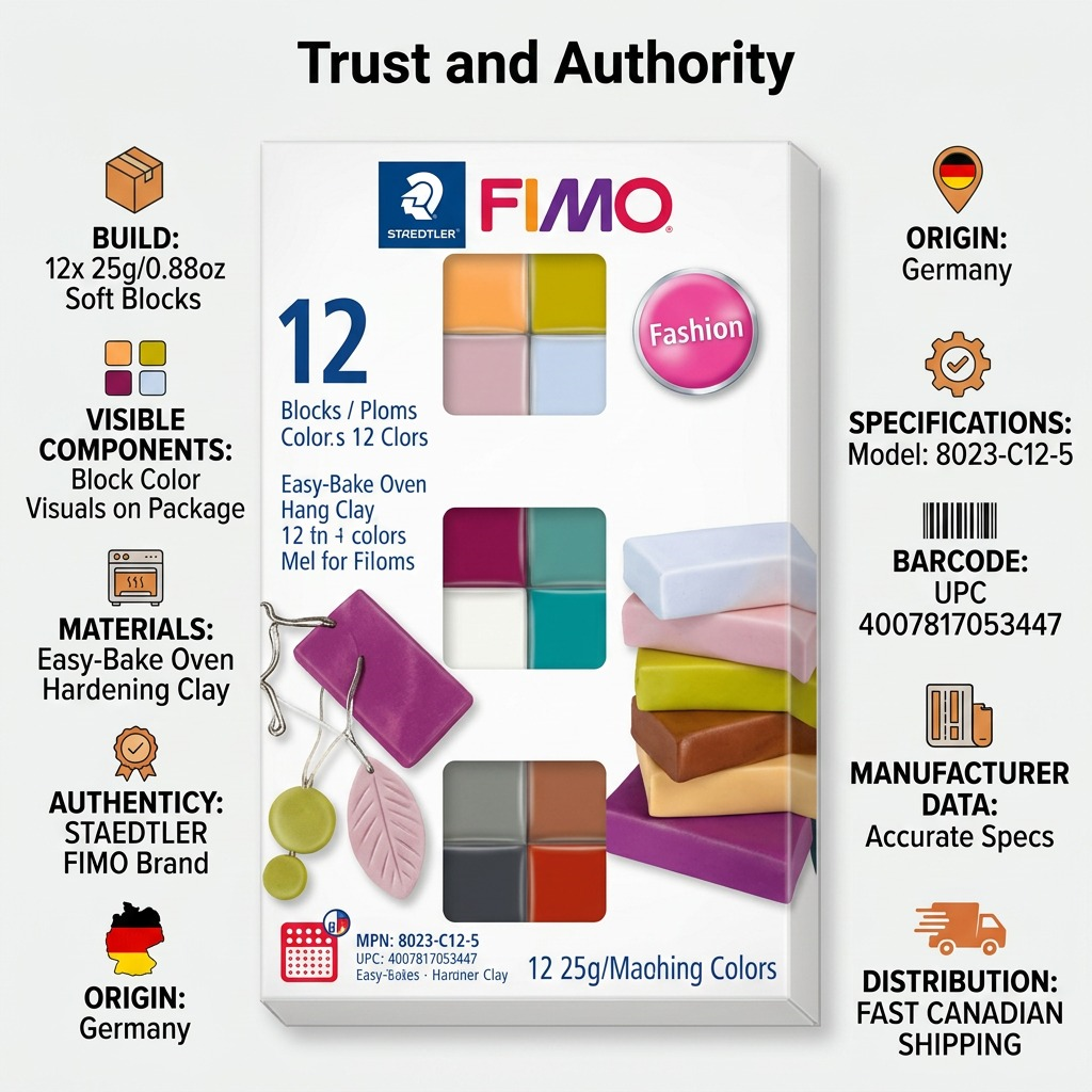 Staedtler Set Modelling Clay Fimo Soft Fashion Colours 12 Color Pack