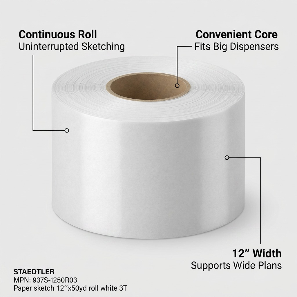 Staedtler Paper Sketch 12-inchx50yd Roll White 3T