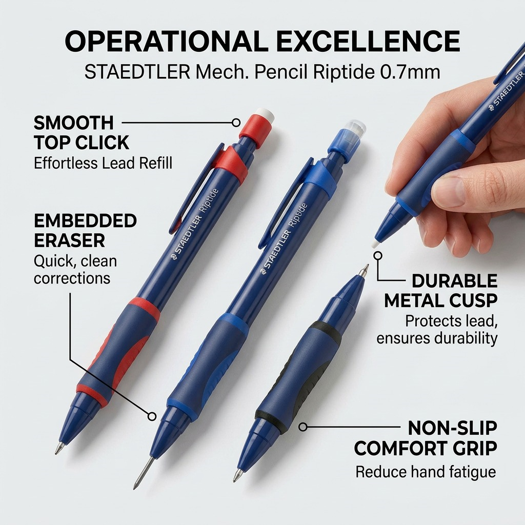Staedtler Mechanical Pencil Riptide 0.7mm 3-Pack Black
