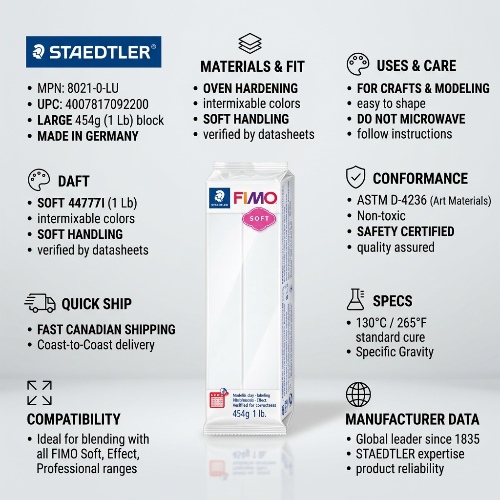 Staedtler Modelling Clay Fimo Soft 454g (1lb) White