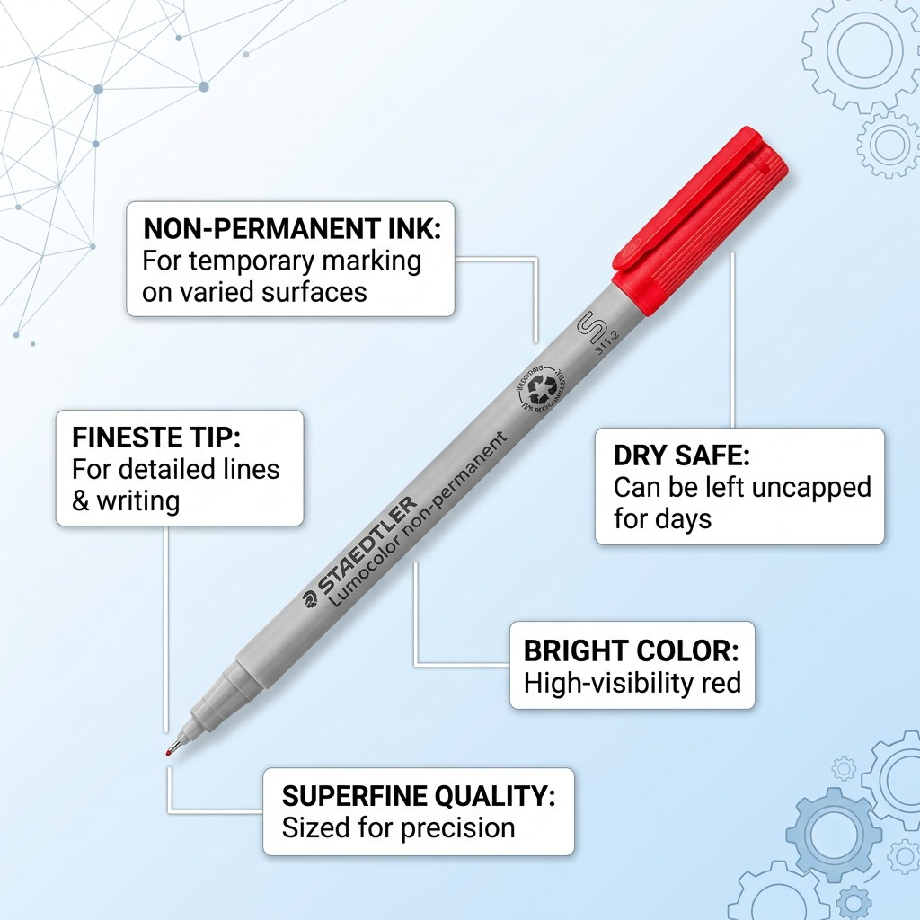 Staedtler Lumocolor Extra Fine Permanent Red Marker