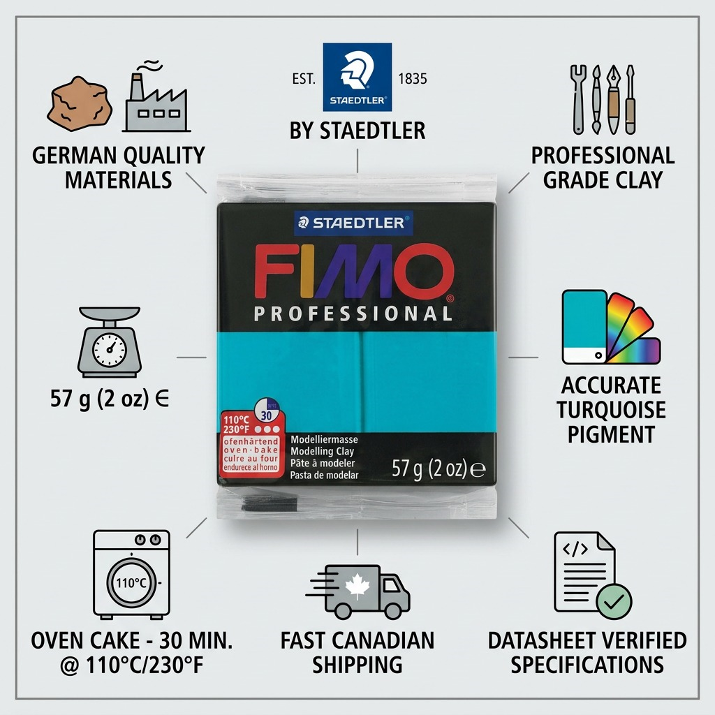 Staedtler Modelling Clay Fimo Professional Turquoise 57g (2 oz)
