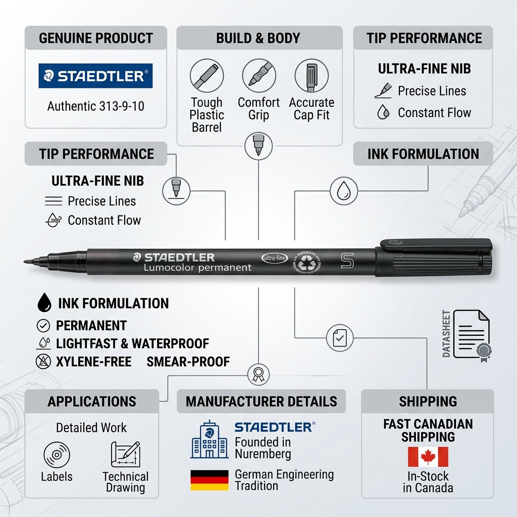 Staedtler Marker Lumocolor S Fine Permanent Black