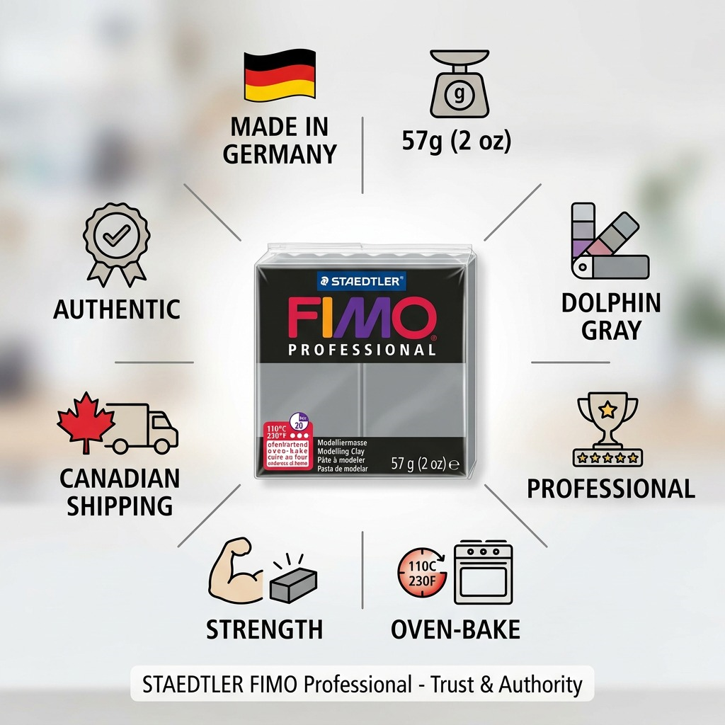 Staedtler Modelling Clay Fimo Professional Dolphin Gray 57g (2 oz)