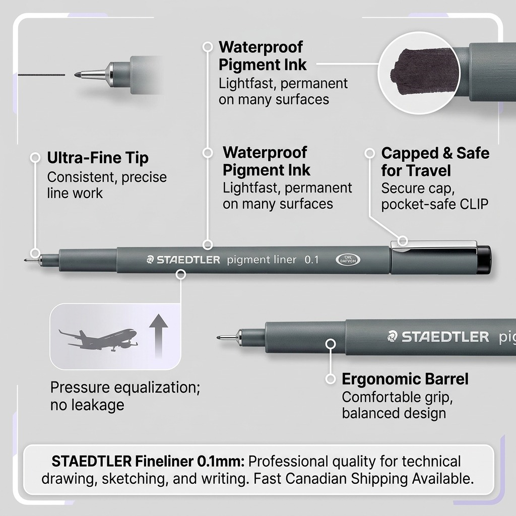 Staedtler Fineliner Pigment Liner 0.1mm Black