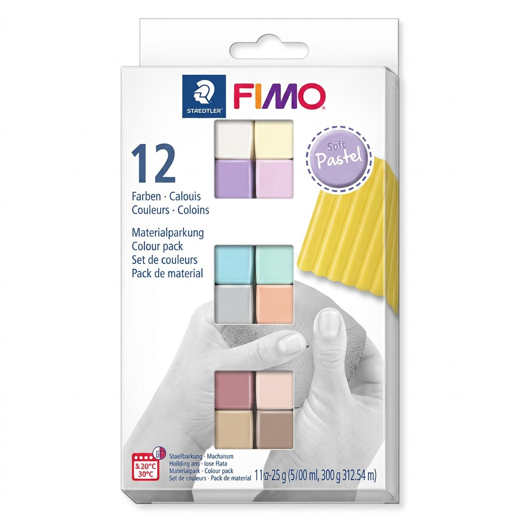 Staedtler Set Modelling Clay Fimo Soft Pastel Colours 12 Color Pack