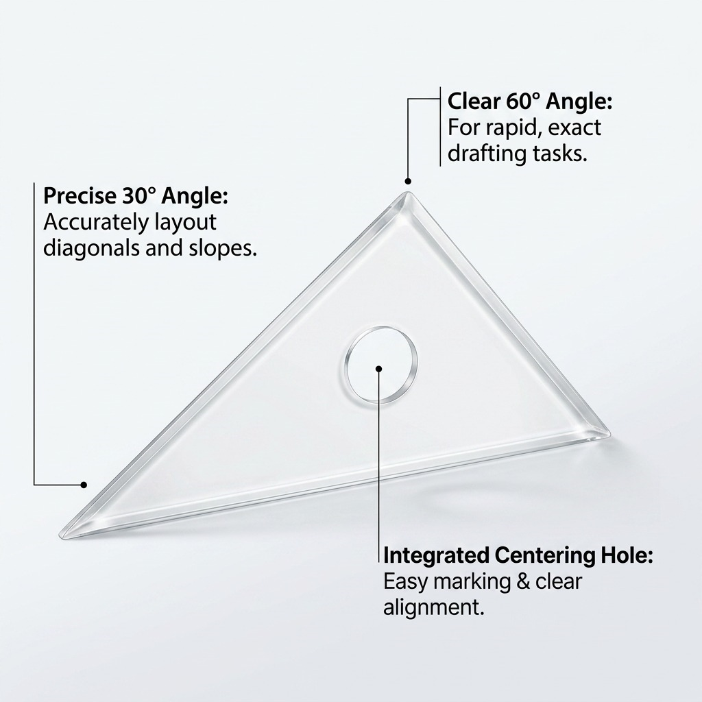 Staedtler Set Square Clear Acryl. 8-inch 30/60