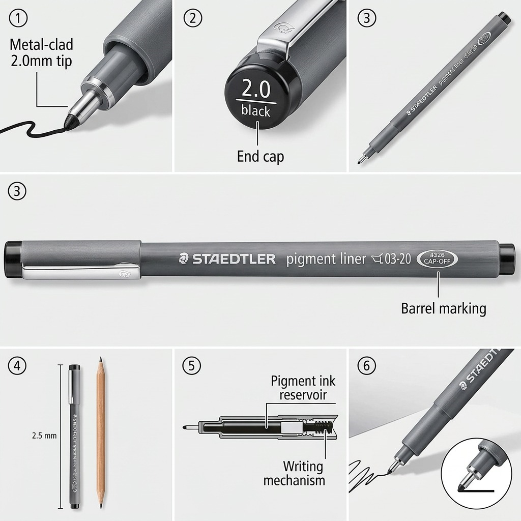 Staedtler Fineliner Pigment Liner 2.0mm Black