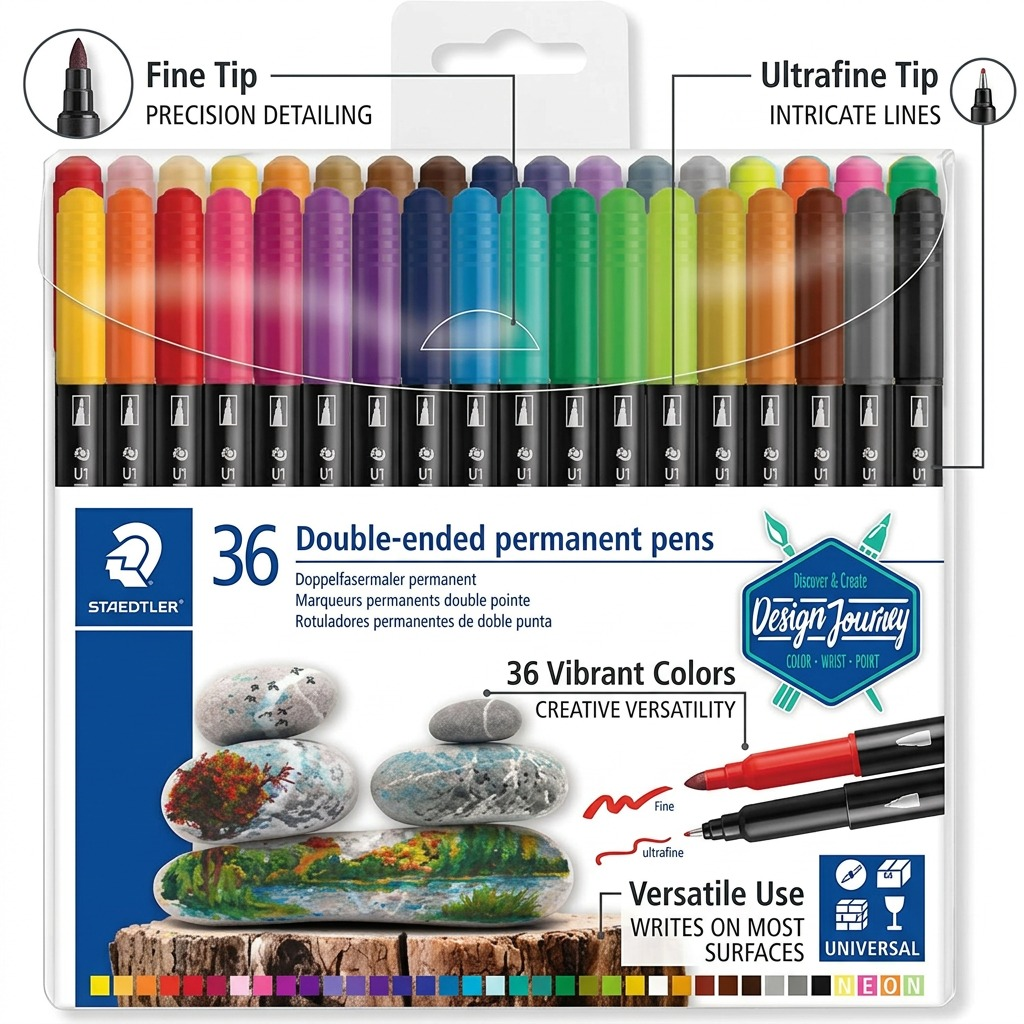 Staedtler Double-ended Fibre-tip Pens 36-Pack