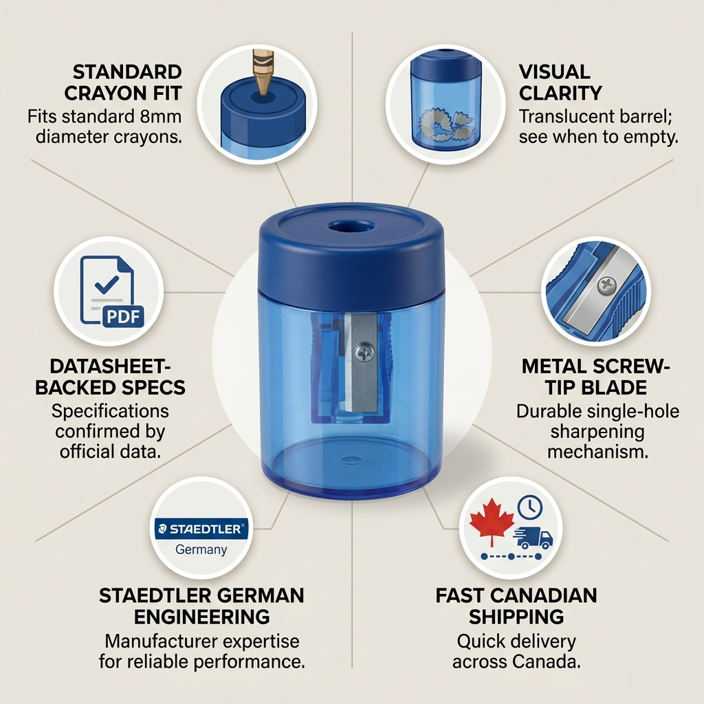 Staedtler Single-hole Metal Screw-tip Sharpener, Black