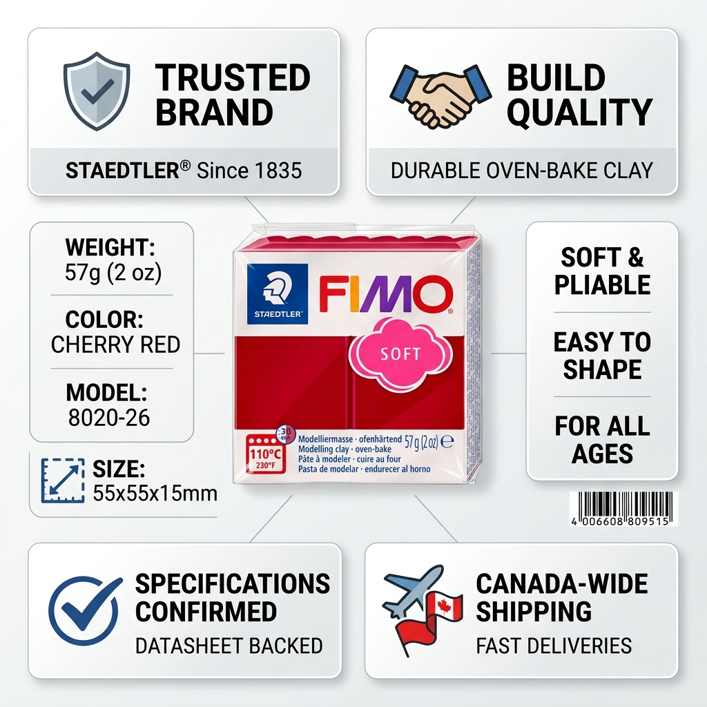 Staedtler Modelling Clay Fimo Soft Cherry Red 57g (2 oz)