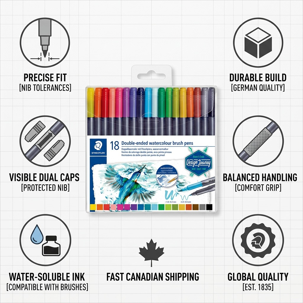 Staedtler Double-ended Watercol. Brush 18-Pack