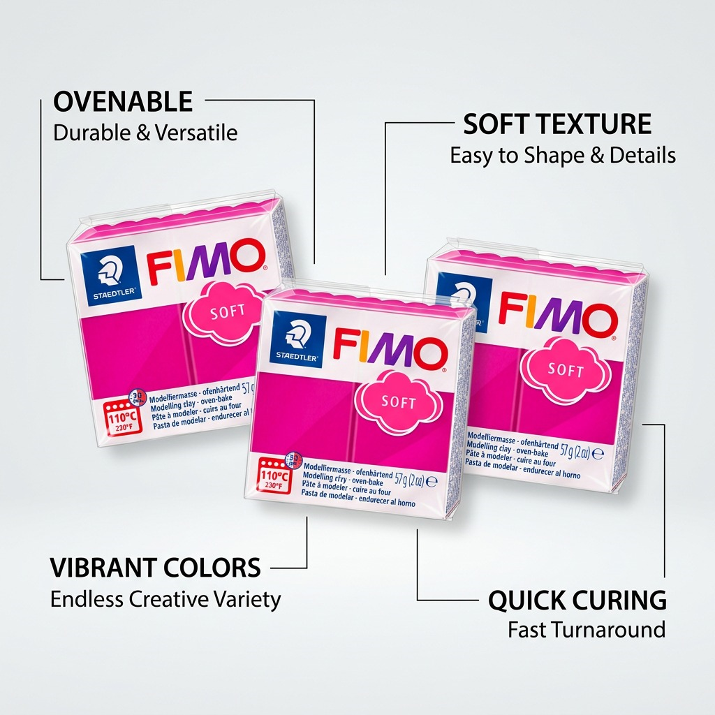 Staedtler Modelling Clay Fimo Soft Raspberry 57g (2 oz)