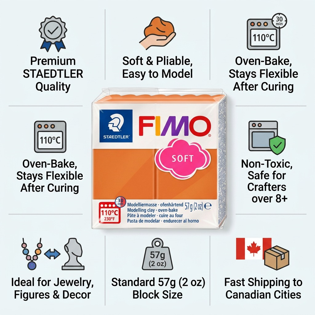 Staedtler Modelling Clay Fimo Soft Cognac 57g (2 oz)